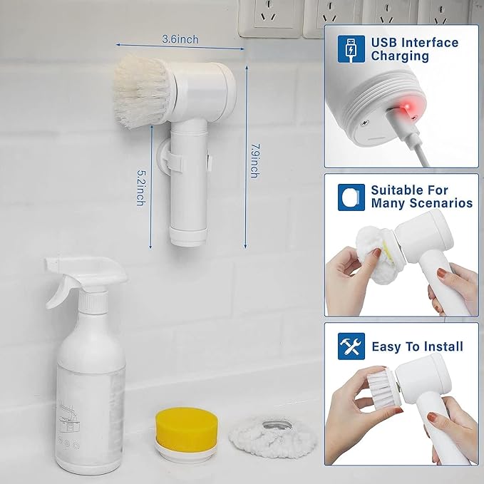 5-in-1 Handheld Cleaning Brush Scrubber